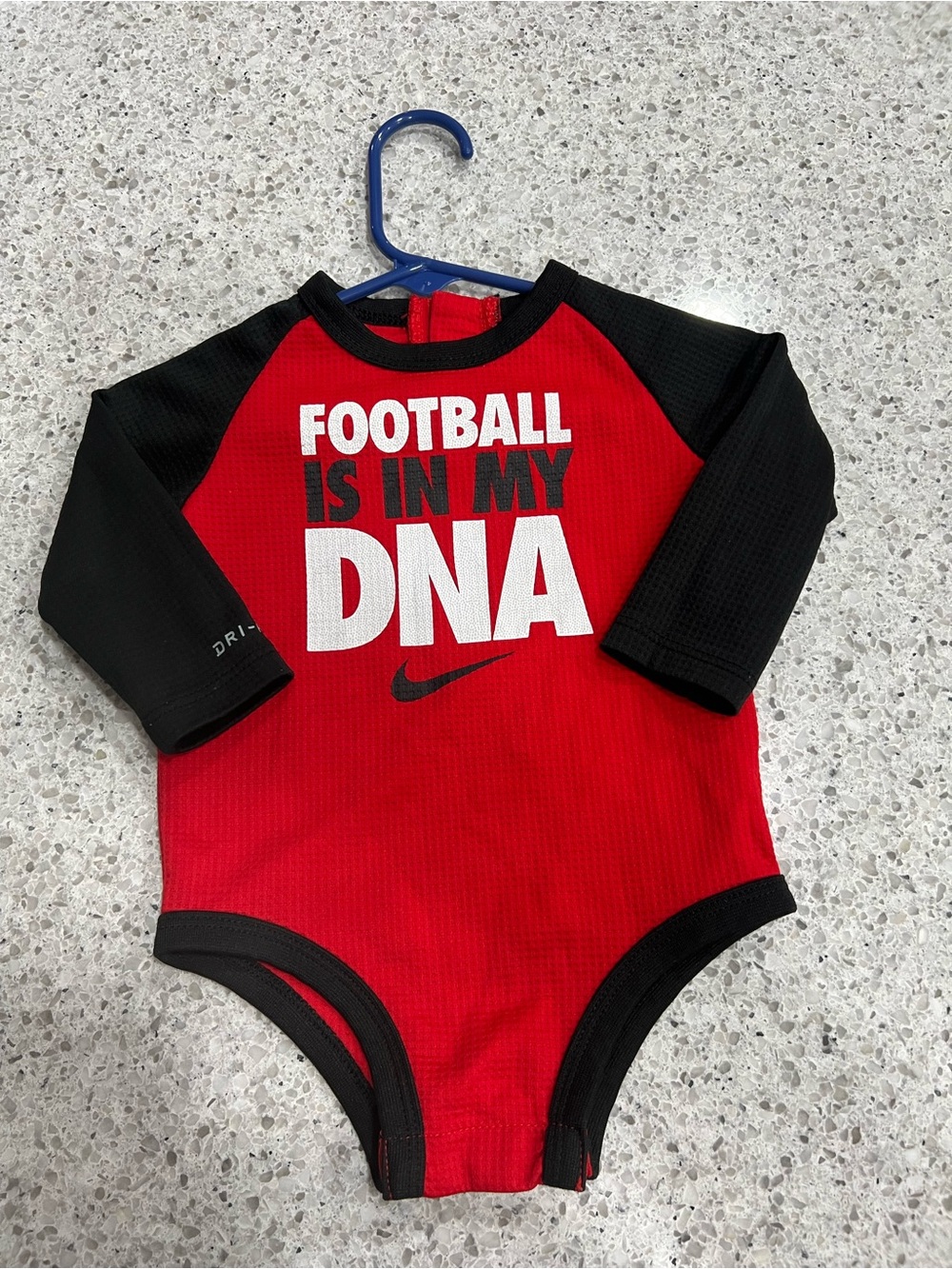 Nike Kids Red and Black 'Football Is In My DNA' One-Piece